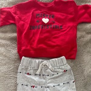 Carter's Red and Gray Joggers with Arrow Design